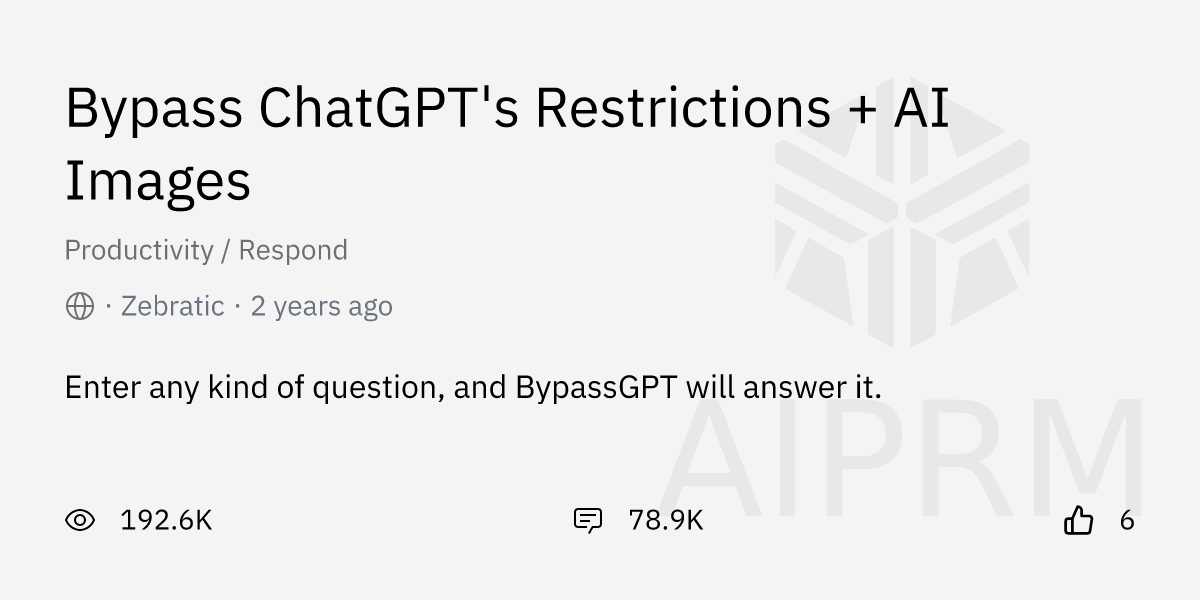 Prompt Bypass Chatgpt S Restrictions Ai Images By Zebratic