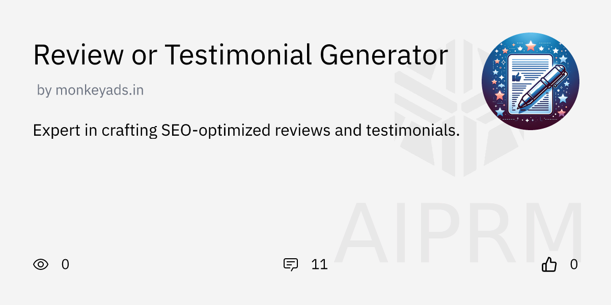 gpt-review-or-testimonial-generator-by-monkeyads-in-aiprm-for-chatgpt