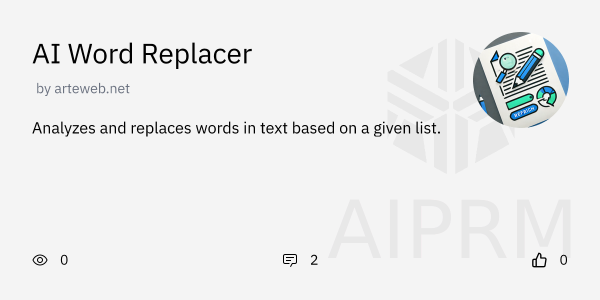 Gpt ai word replacer by arteweb aiprm for chatgpt