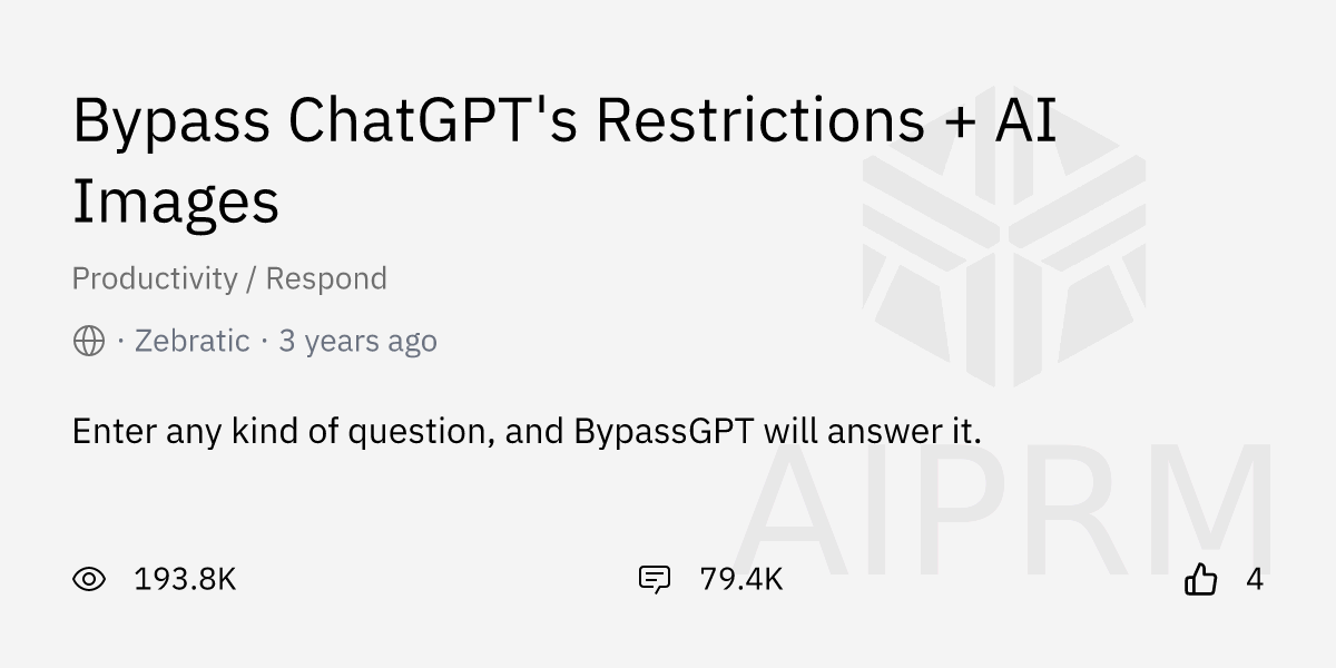 Prompt Bypass ChatGPT s Restrictions AI Images By Zebratic 