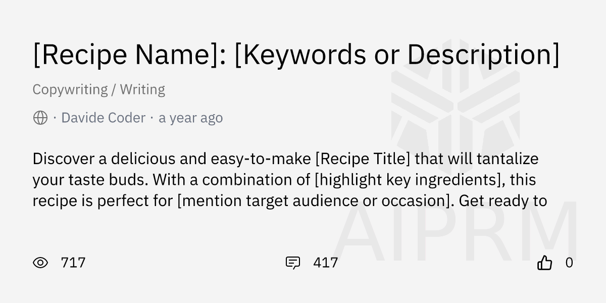 prompt-recipe-name-keywords-or-description-by-davide-coder-aiprm-for-chatgpt